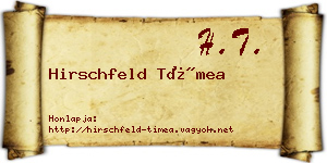 Hirschfeld Tímea névjegykártya